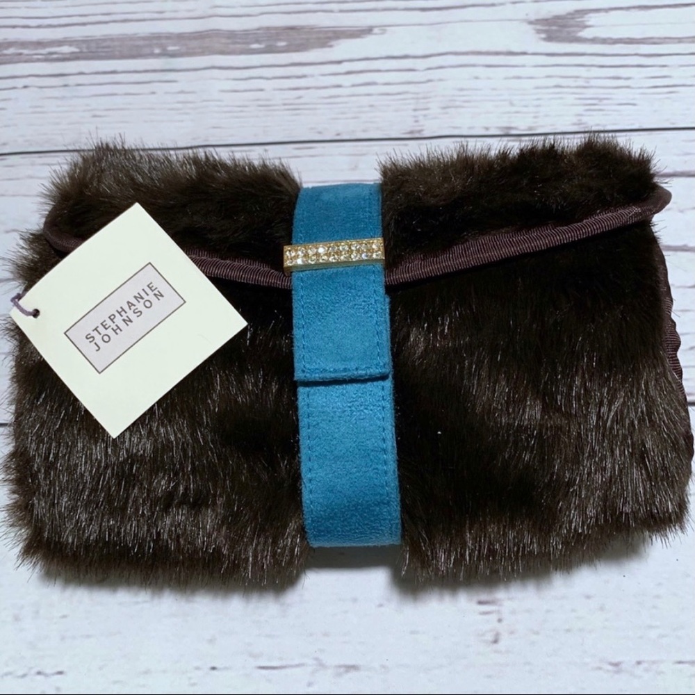 STEPHANIE JOHNSON Faux Fur Cosmetic Travel Bag